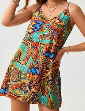 Rochie mini Shein Curve+, mix culori