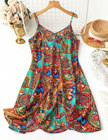 Rochie mini Shein Curve+, mix culori