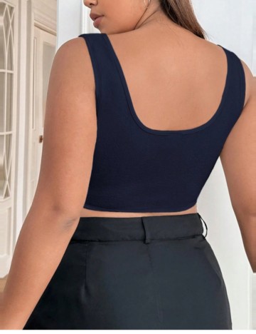 Top Shein Curve+, albastru