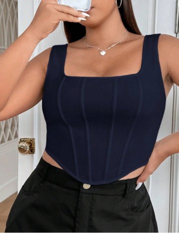 Top Shein Curve+, albastru