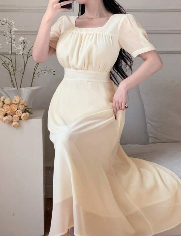 Rochie maxi DAZY by Shein, crem