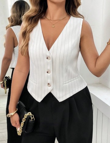Vestă Shein Curve+, alb