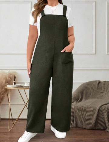 Salopetă lungă Shein Curve+, verde