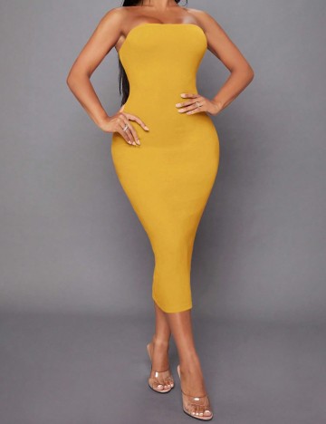 Rochie midi Shein, galben