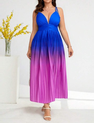Rochie midi Shein Curve+, mix culori
