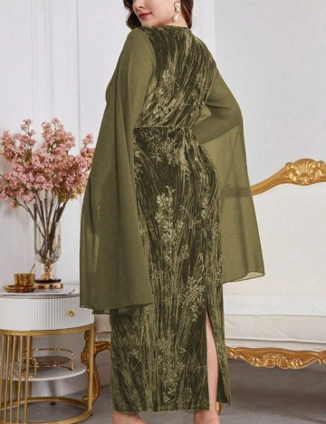 Rochie maxi Shein Curve+, verde