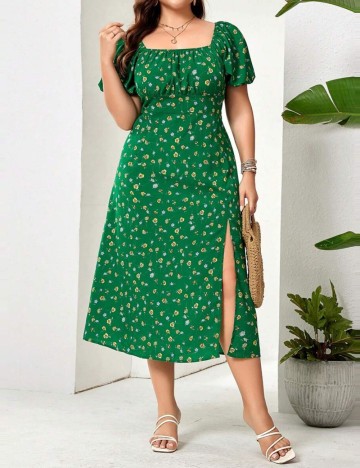 Rochie midi Shein Curve+, verde