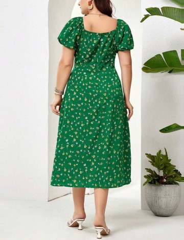 Rochie midi Shein Curve+, verde