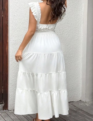 Rochie maxi Shein Curve+, alb