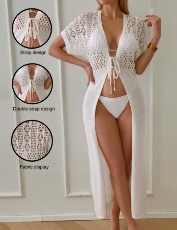 Cardigan de plajă Shein, alb