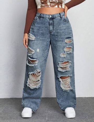 Jeans Shein Curve+, albastru