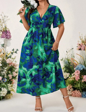 Rochie maxi Shein Curve+, mix culori