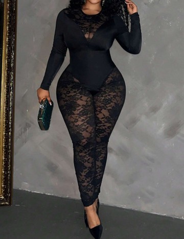 Salopetă lungă Shein Curve+, negru