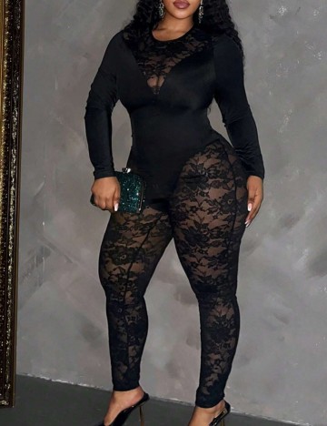 Salopetă lungă Shein Curve+, negru