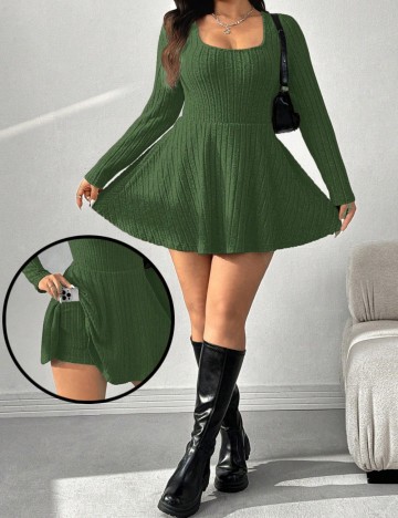 Rochie salopetă Shein Curve+, verde