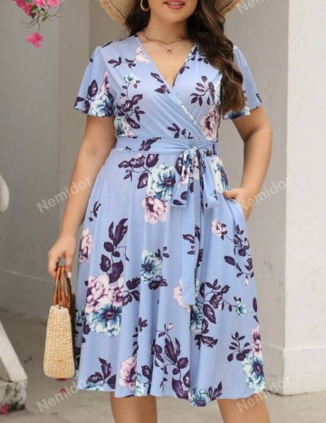 Rochie midi Shein Curve+, albastru