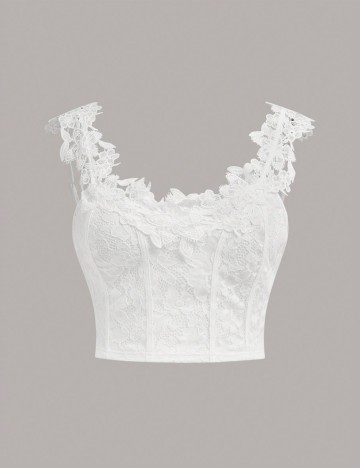 Top Shein Curve+, alb