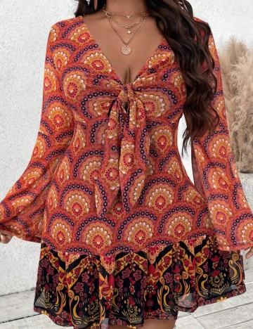 Rochie mini Shein Curve+, mix culori