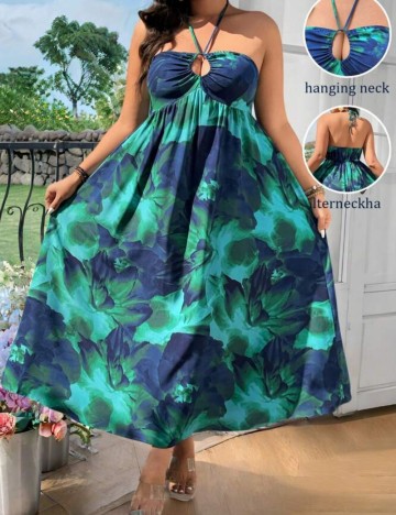 Rochie maxi Shein Curve+, mix culori