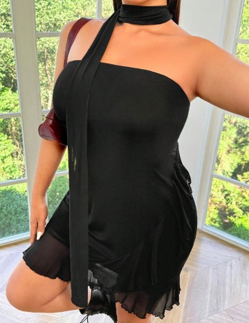 Rochie mini Shein Curve+, negru