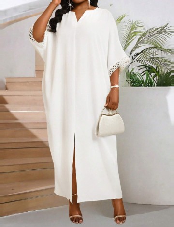 Rochie maxi Shein Curve+, alb
