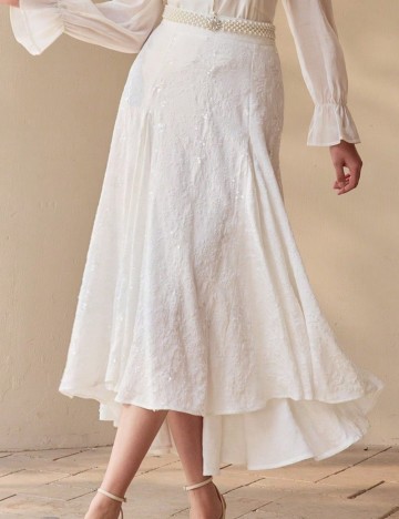 Fustă midi MOTF by Shein, alb