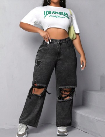Jeans Shein Curve+, negru