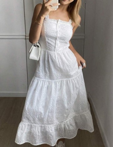 Rochie maxi DAZY / LESS by SHEIN, alb