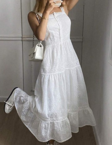Rochie maxi DAZY / LESS by SHEIN, alb