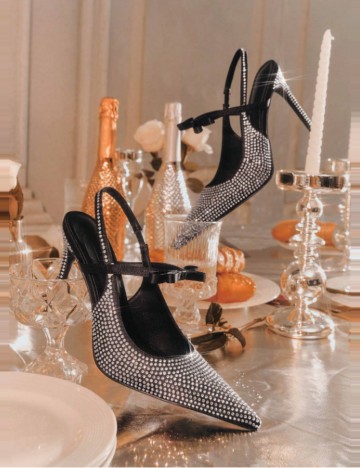 Pantofi cu toc CUCCOO by SHEIN, negru