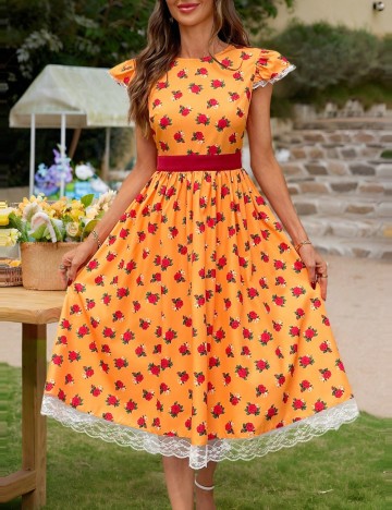 Rochie midi Shein, portocaliu