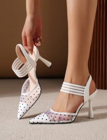Pantofi cu toc Shein, alb