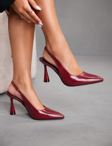 Pantofi cu toc CUCCOO by SHEIN, vișiniu