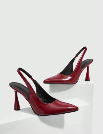Pantofi cu toc CUCCOO by SHEIN, vișiniu