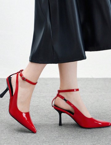 Pantofi cu toc CUCCOO by SHEIN, roșu