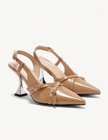 Sandale Cu Toc CUCCOO by SHEIN, maro