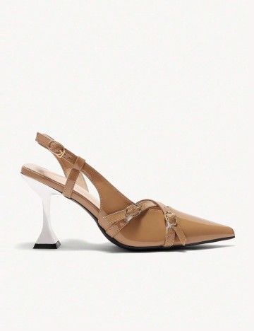 Sandale Cu Toc CUCCOO by SHEIN, maro
