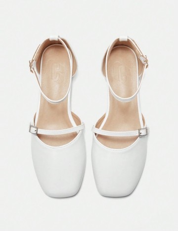 Pantofi cu toc CUCCOO by SHEIN, alb