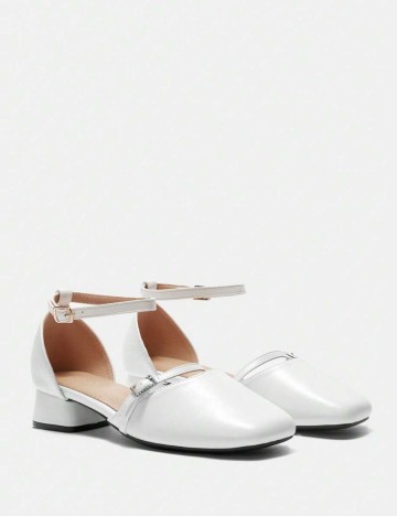 Pantofi cu toc CUCCOO by SHEIN, alb