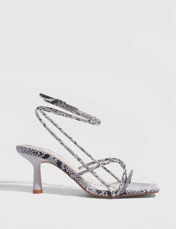 Sandale Cu Toc Shein, animal print