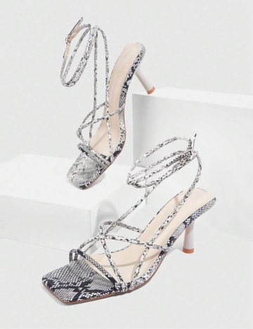 Sandale Cu Toc Shein, animal print