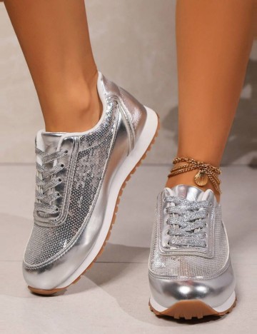Pantofi Sport Shein, argintiu