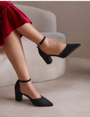 Pantofi cu toc CUCCOO by SHEIN, negru