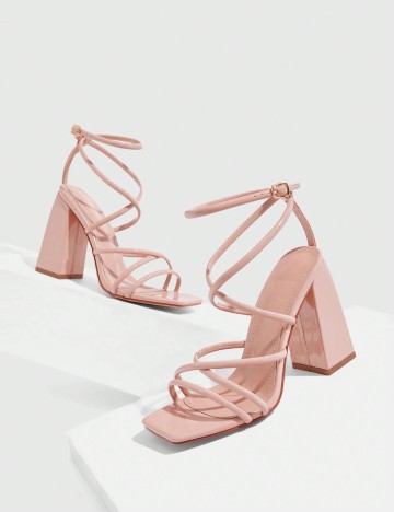 Sandale Cu Toc CUCCOO by SHEIN, roz