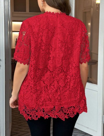 Tricou Shein Curve+, roșu