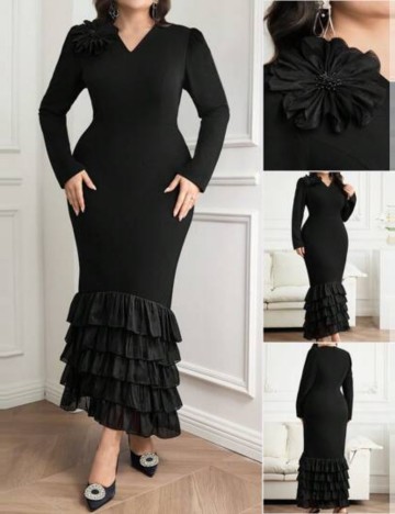 Rochie maxi Shein Curve+, negru