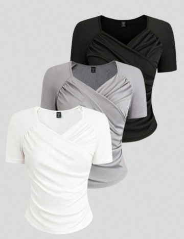 Set Tricouri Shein Curve+, mix culori