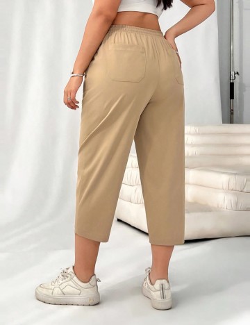 Pantaloni 3/4 Shein Curve+, bej