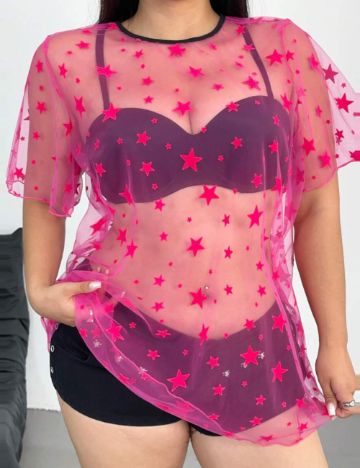 Tricou Shein Curve+, roz