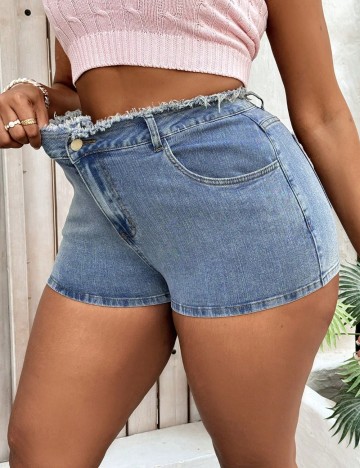 Pantaloni scurți Shein Curve+, albastru